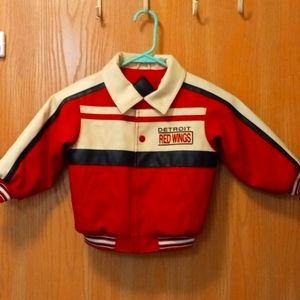 Detroit red wings leather childrens jacket